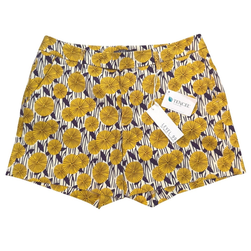 Level 99 Cindie Printed Linen Blend Shorts NWT Size 10